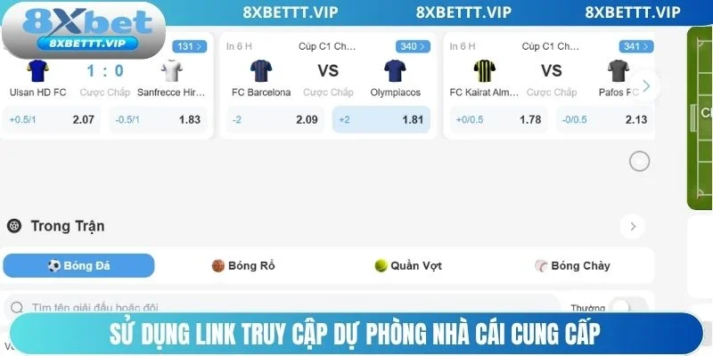 Sử dụng link dự phòng để truy cập hệ thống